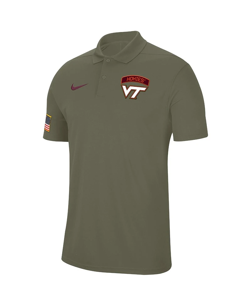 Nike Men's Olive Virginia Tech Hokies Military Appreciation Tour Performance Polo