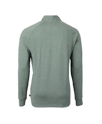 Cutter & Buck Men's Heather Green Notre Dame Fighting Irish Alumni Logo Adapt Knit Heathered Quarter-Zip Pullover Top