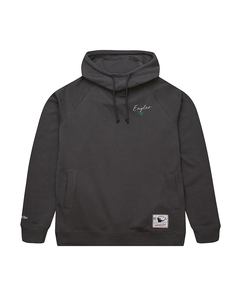 Mitchell & Ness Women's Gray Philadelphia Eagles Funnel Neck Pullover Hoodie