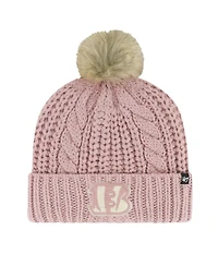 '47 Brand Women's Dusty Rose Cincinnati Bengals Meeko Cuffed Knit Hat with Pom