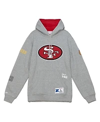 Mitchell & Ness Men's Heather Gray San Francisco 49ers Team Origins Fleece Pullover Hoodie