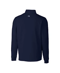 Cutter & Buck Men's Navy Detroit Lions Big Tall Traverse Stretch Quarter-Zip Top