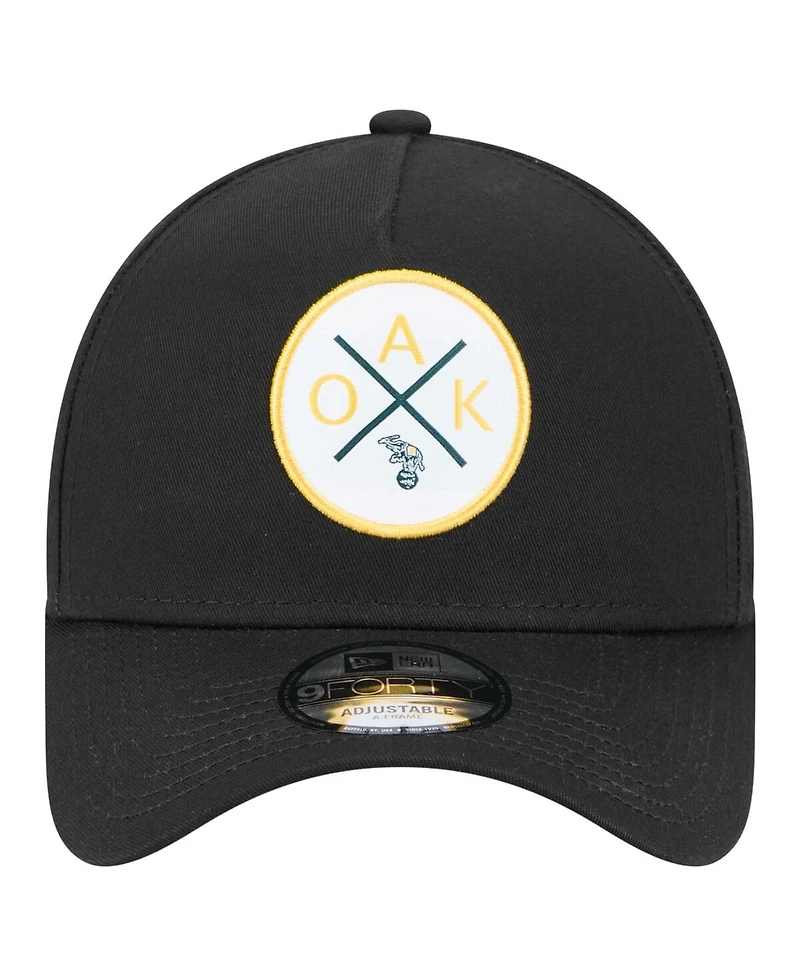 New Era Men's Black Oakland Athletics 9FORTY A-Frame Adjustable Hat