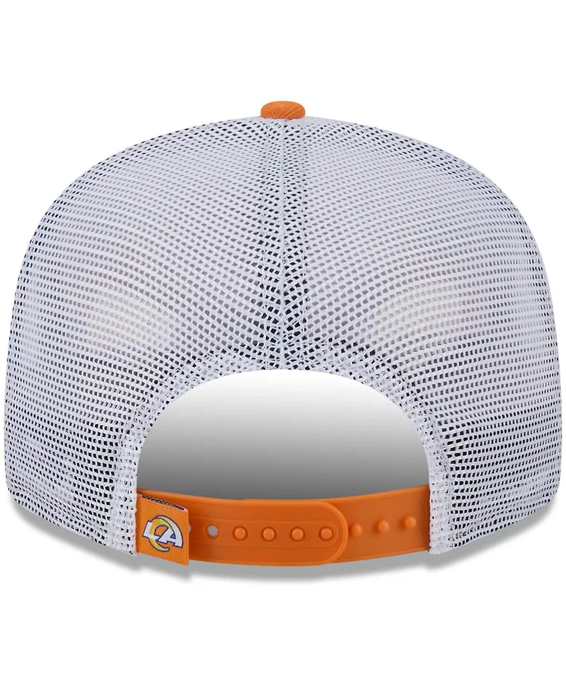 New Era Men's Orange Los Angeles Rams Citrus 9FIFTY Trucker Snapback Hat