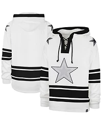 '47 Brand Men's White Dallas Cowboys After Image Superior Lacer Pullover Hoodie