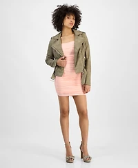 Guess Women's Concetta Faux-Leather Moto Jacket