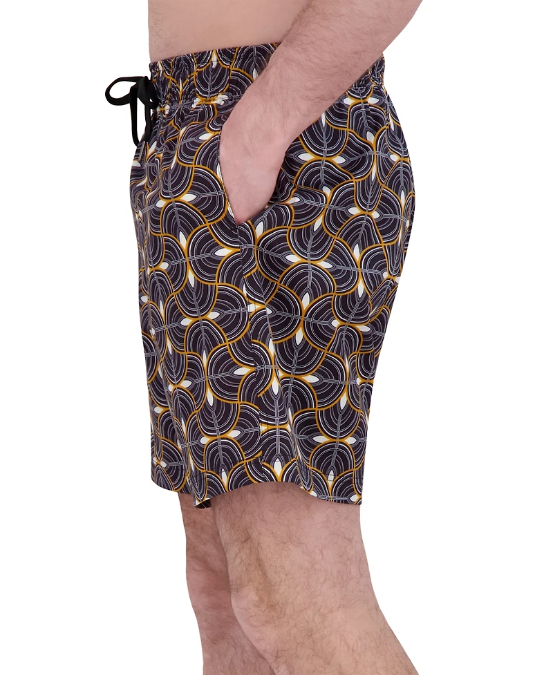 Robert Graham Men's Drew Floral Print Drawstring 7" Swim Trunks