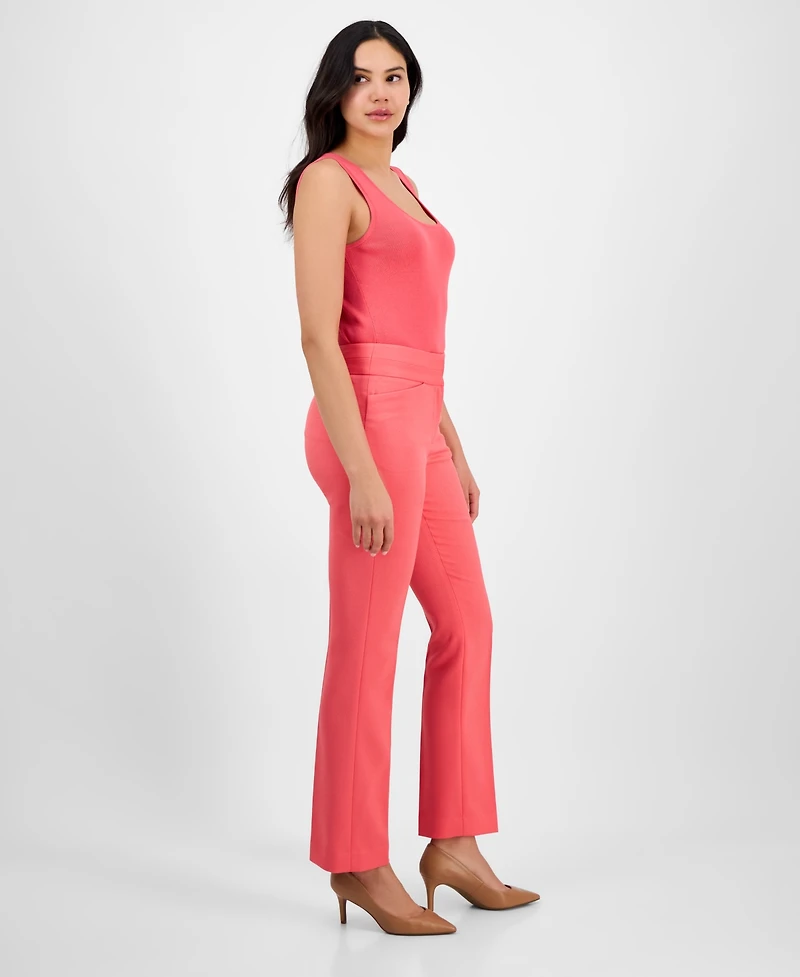 Tahari Asl Women's Mid-Rise Flare-Leg Pants, Regular & Petite