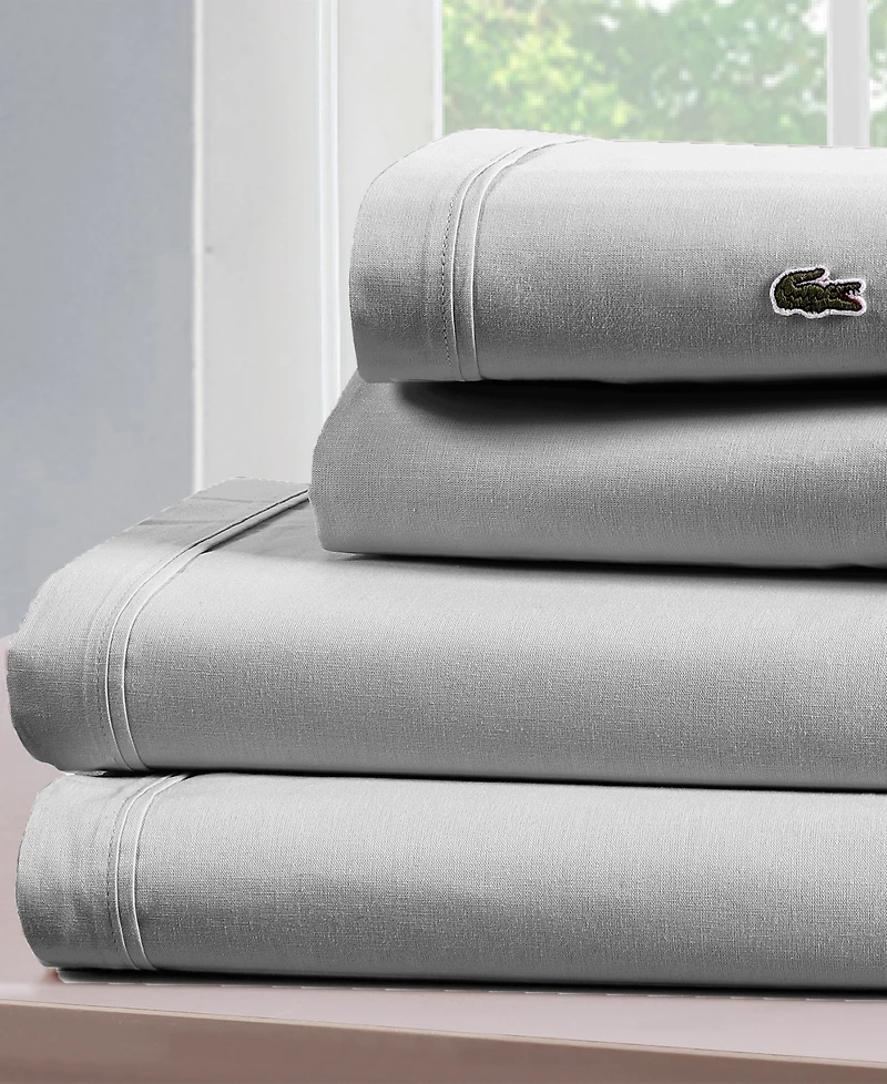 Lacoste Home Solid Cotton Percale Sheet Set
