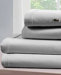 Lacoste Home Solid Cotton Percale Sheet Set
