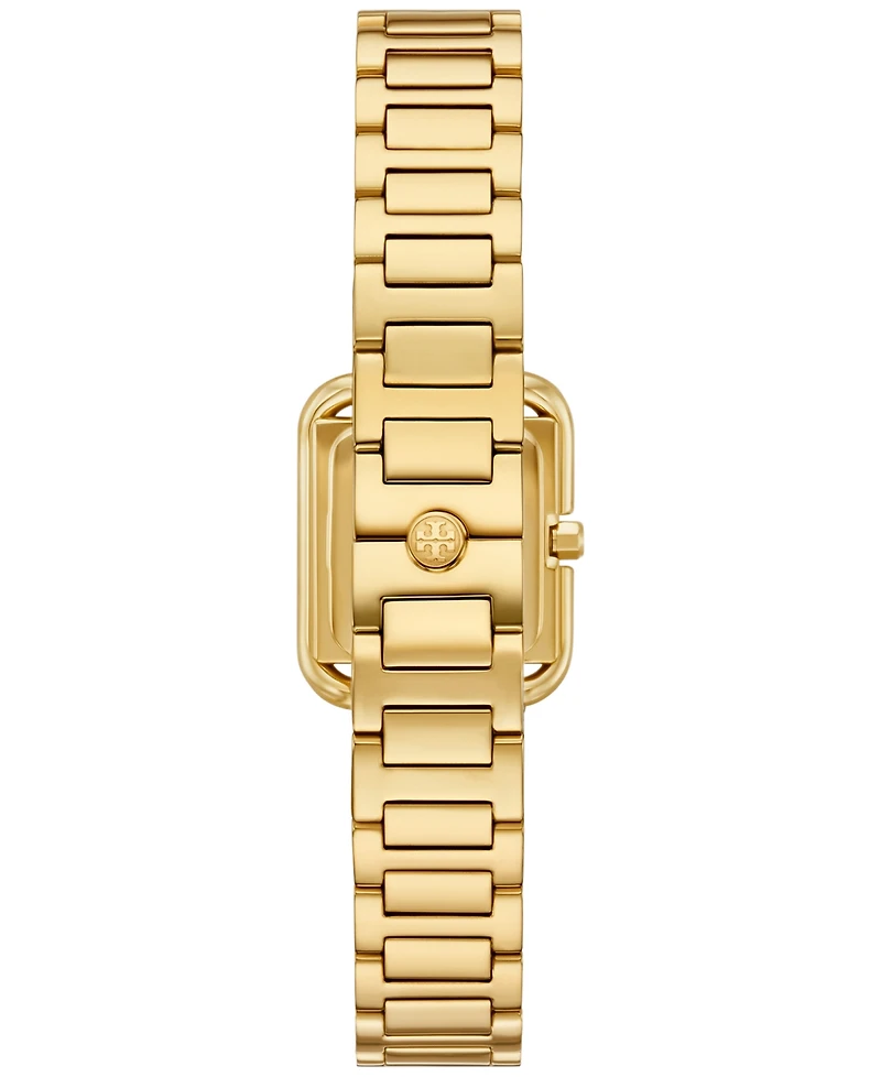 Tory Burch Women's The Kira Square Gold-Tone Stainless Steel Bracelet Watch 18mm