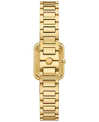 Tory Burch Women's The Kira Square Gold-Tone Stainless Steel Bracelet Watch 18mm