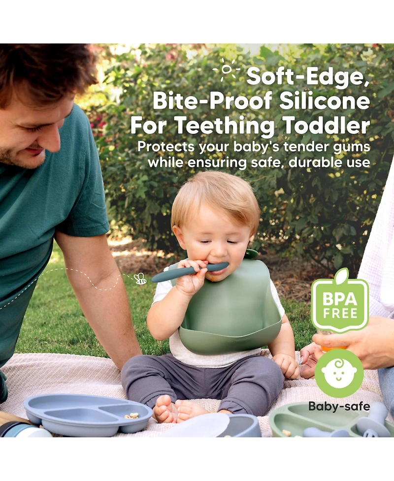 KeaBabies -Pack Prep Baby Spoons, Silicone Utensils for Self Feeding 6-24 Months, All Stages Set