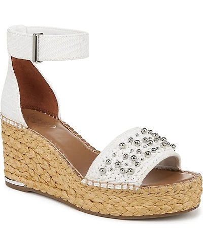 Franco Sarto Women's Clemens Raffia Espadrille Wedge Sandals