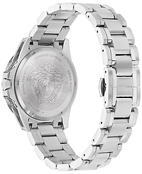 Versace Men's Swiss V-Galaxy Moonphase Stainless Steel Bracelet Watch 43mm