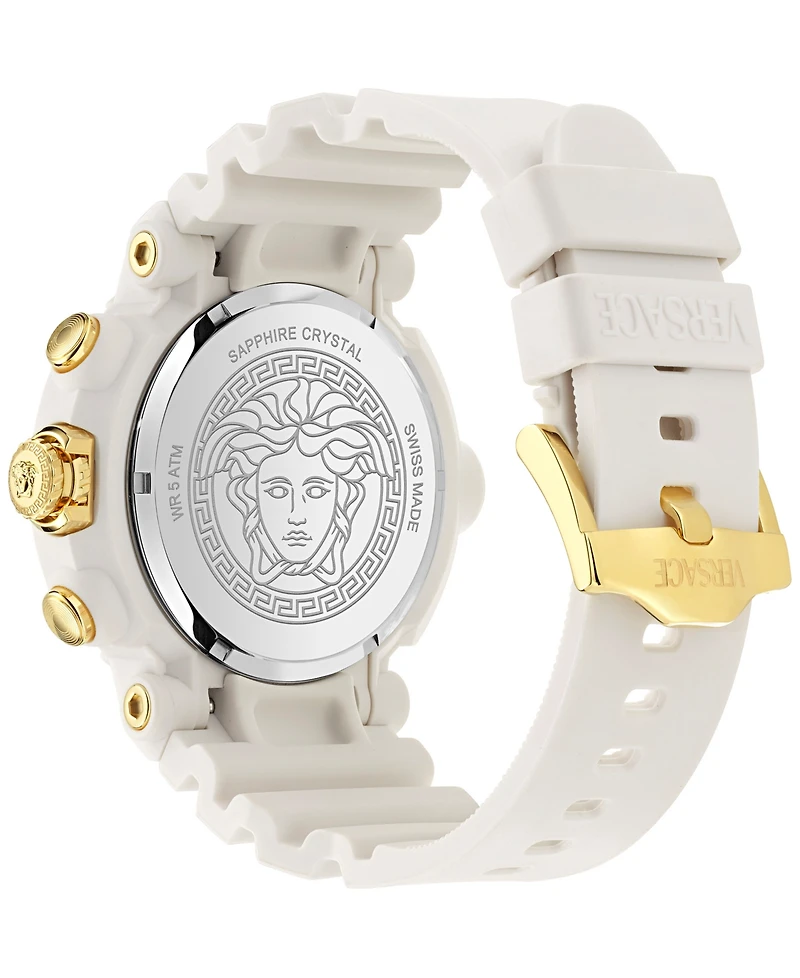 Versace Men's Swiss Chronograph Real Active White Tpu Strap Watch 45mm