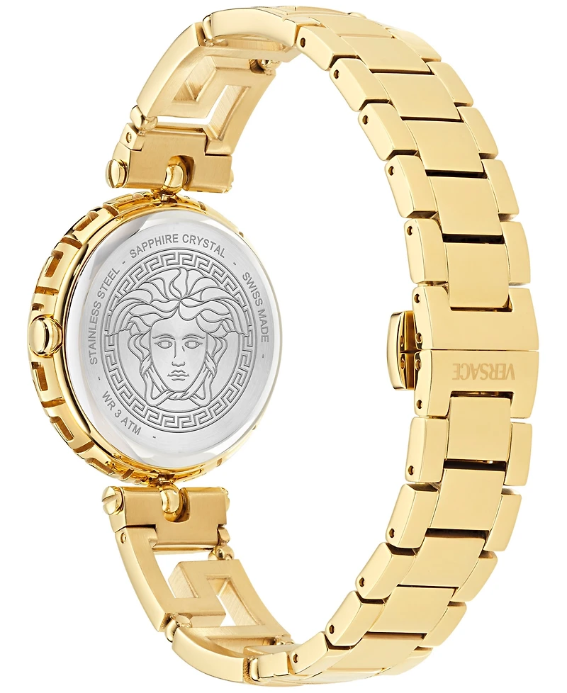 Versace Women's Swiss Medusa Jewel Gold Ion Plated Bracelet Watch 34mm