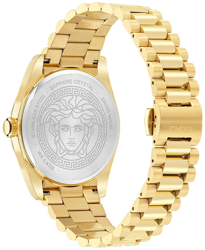 Versace Men's Swiss Millenyium Gold Ion Plated Bracelet Watch 40mm