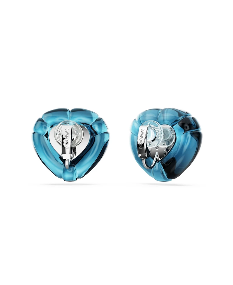 Swarovski Dulcis Rhodium Plated Heart Clip-On Earrings