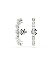 Swarovski Matrix White Rhodium Plated Round Cut Ear Cuff Sets