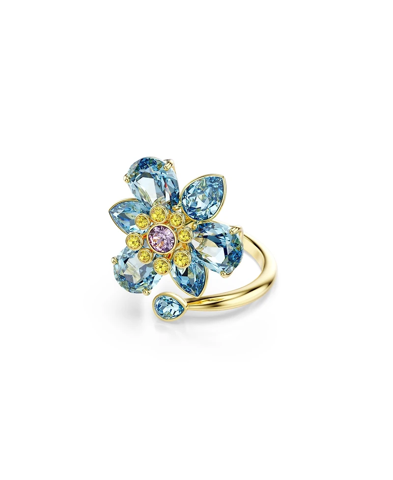 Swarovski Idyllia Gold-Tone Plated Blue Open Ring