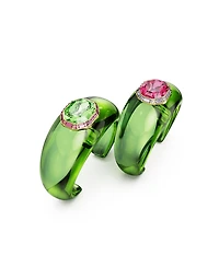 Swarovski Dulcis Octagon Cut Pave Gold-Tone Plated Cuff Bracelet Set