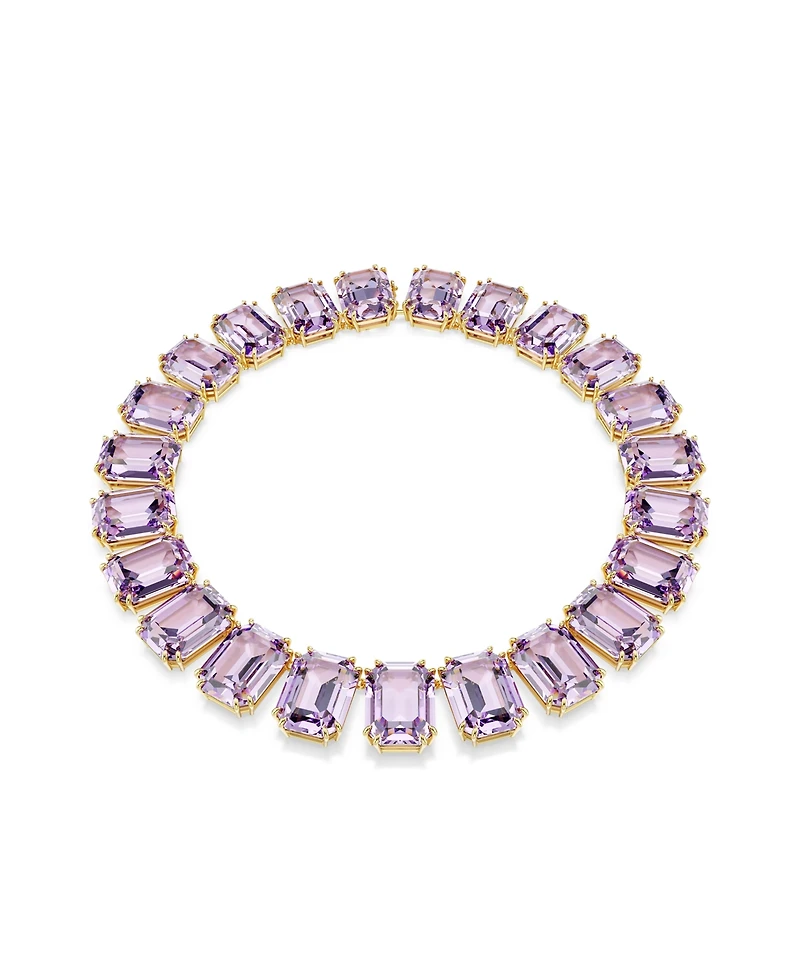 Swarovski Millenia Octagon Cut Purple Gold-Tone Plated Tennis Necklace