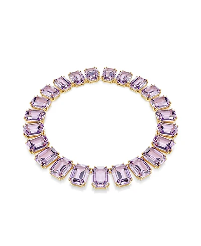Swarovski Millenia Octagon Cut Purple Gold-Tone Plated Tennis Necklace