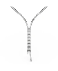 Swarovski Matrix Round Cut White Rhodium Plated Y Necklace