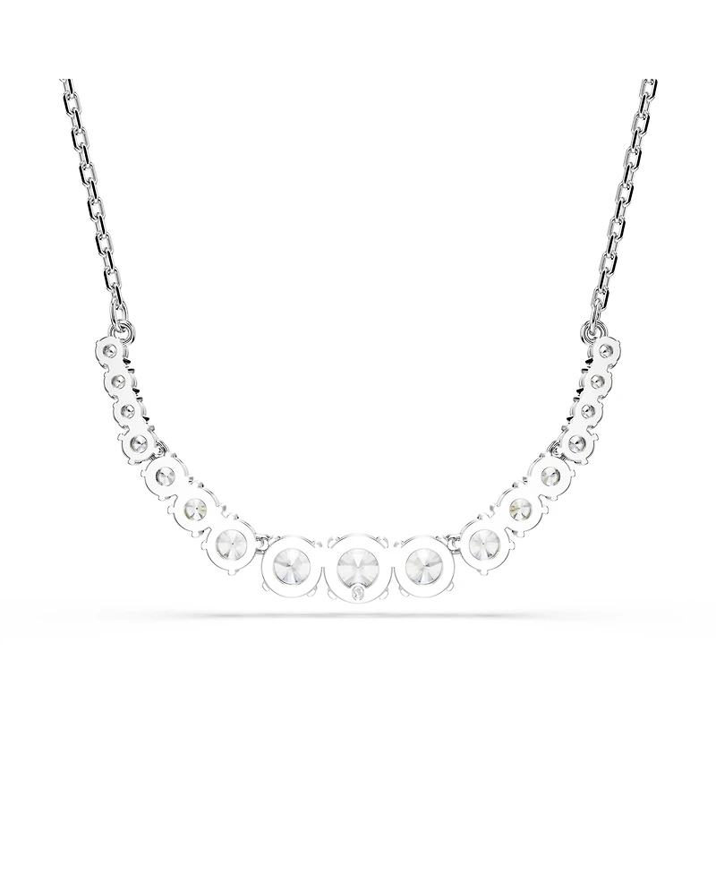 Swarovski Matrix Gradient of Round Cut White Rhodium Plated Necklace