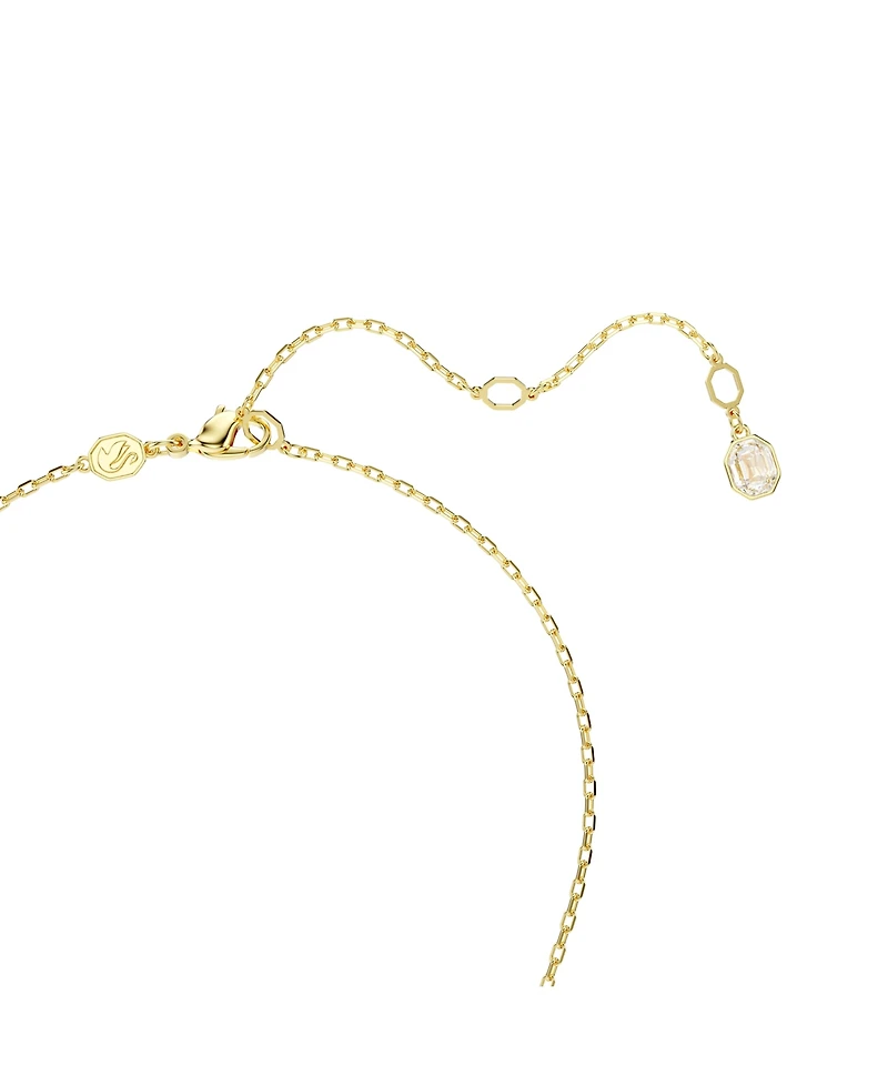 Swarovski Chroma Octagon Cut Green Gold-Tone Plated Pendant Necklace