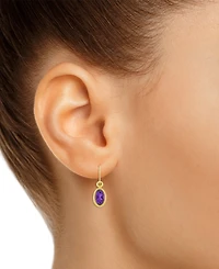 Macy's Oval Gemstone Drop Earrings 10k Yellow Gold or White