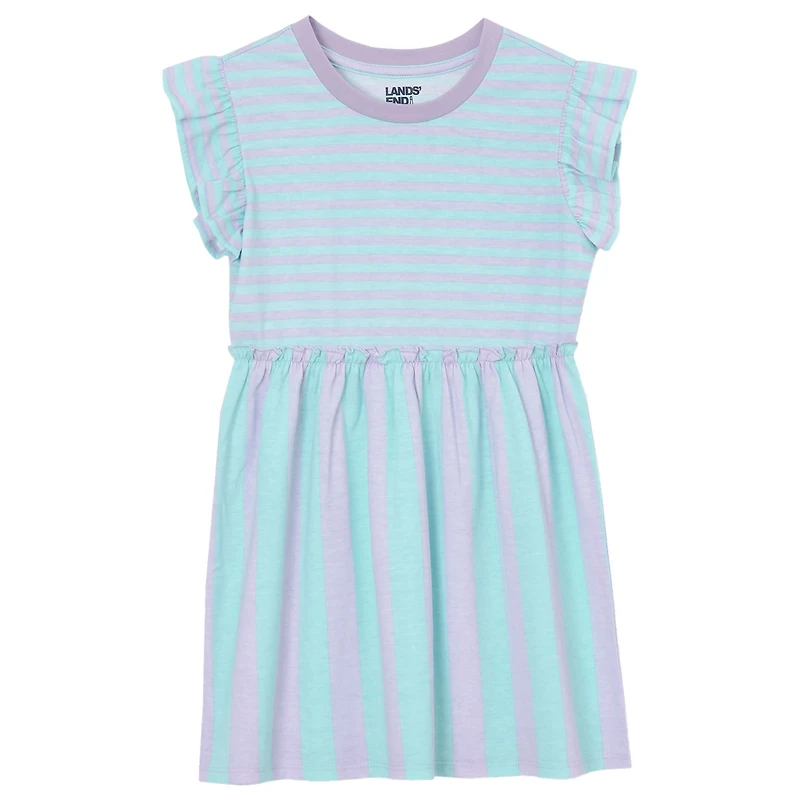 Lands' End Girls Short Sleeve Gathered Waist Tunic Top