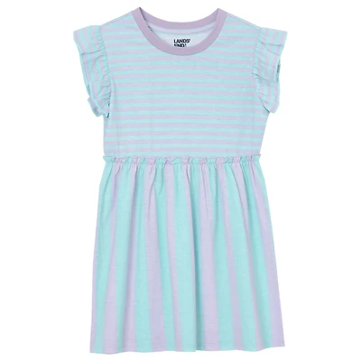 Lands' End Girls Short Sleeve Gathered Waist Tunic Top