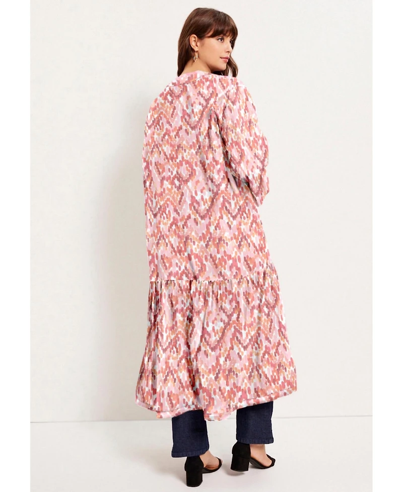 June + Vie Women's Reversible Printed Duster