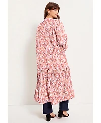 June + Vie Women's Reversible Printed Duster