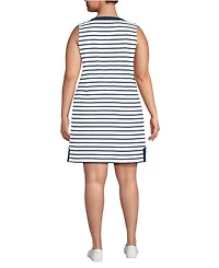 Lands' End Plus Size Cotton Jersey Notch Neck Dress