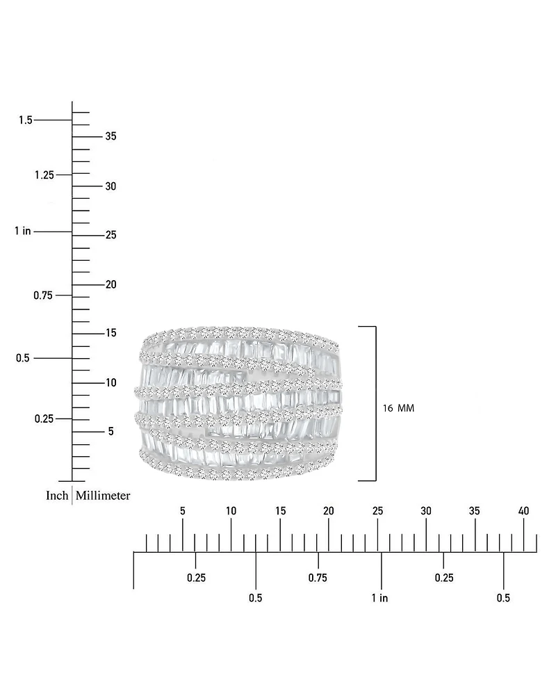 Mixed Cubic Zirconia Multi-Row Ring (4-3/4 ct. t.w.) in 14k Gold over Sterling Silver