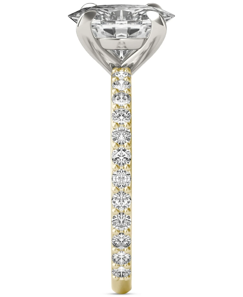 Charles & Colvard Moissanite Classic Basket Solitaire Engagement Ring (2-1/2 ct. t.w.) Two-Tone 14k Gold