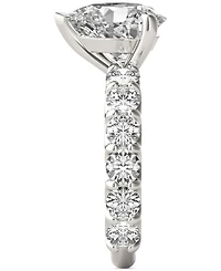 Charles & Colvard Moissanite Solitaire & Trellis-Set Side Stone Ring (3-1/2 ct. t.w.) in 14k White Gold