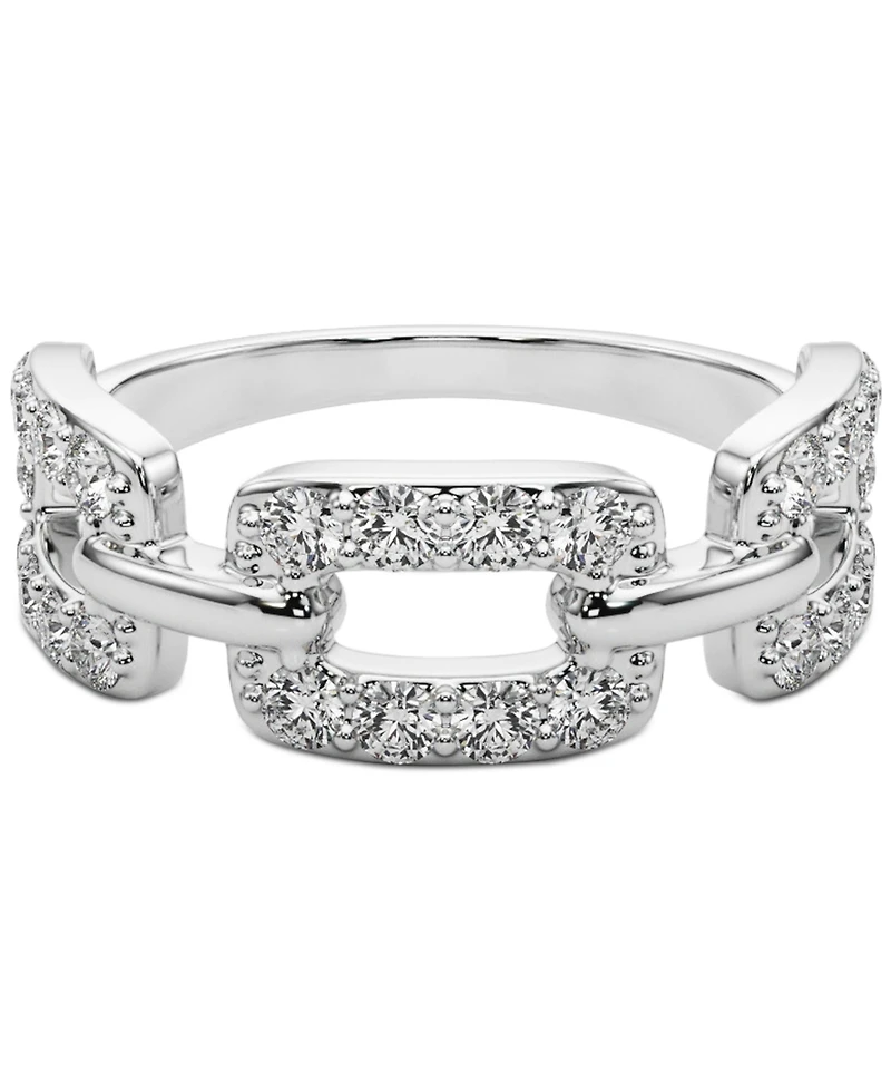 Charles & Colvard Moissanite Link Ring (3/4 ct. t.w) in Sterling Silver