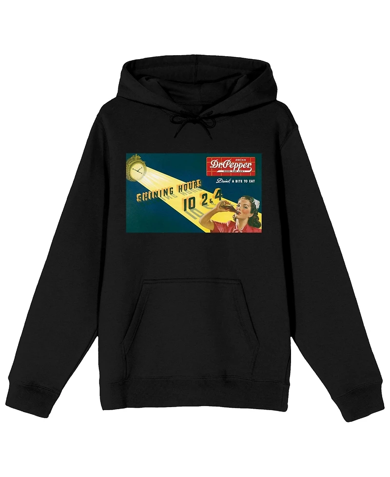 Dr. Pepper Big & Tall Dr Pepper Shining Hours Vintage Ad Black Sweatshirt-4XL