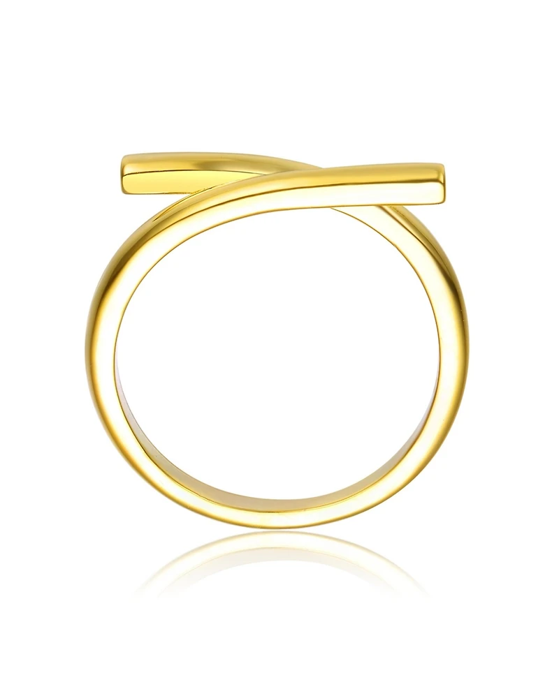 14K Gold Plated Bypass Ring