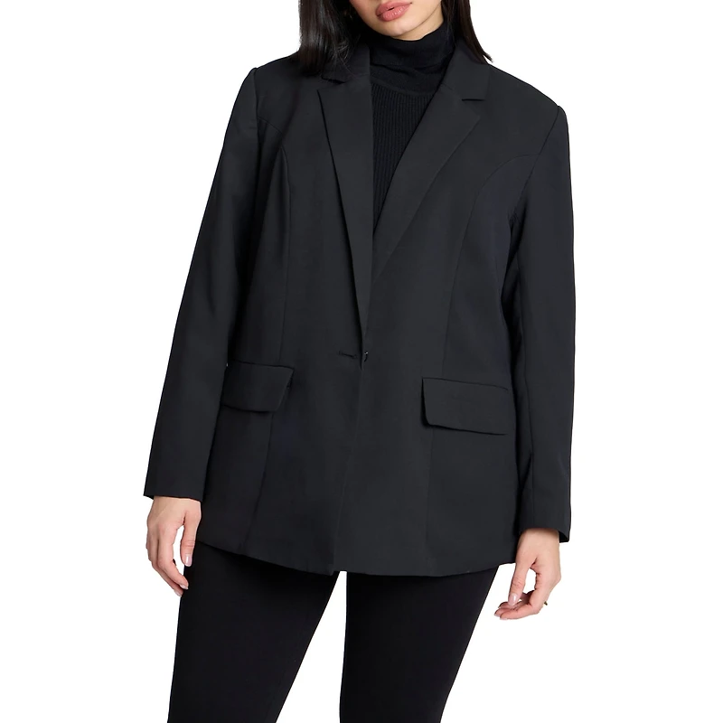 Eloquii Women's The Fluid Crepe Longline Blazer