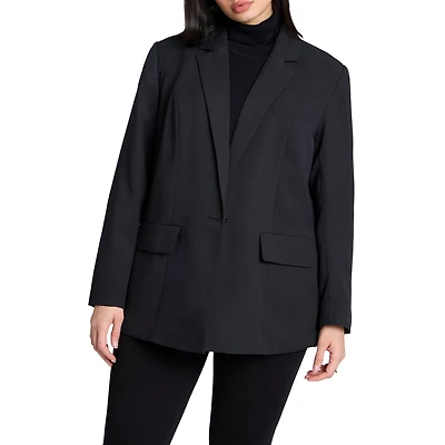 Eloquii Women's The Fluid Crepe Longline Blazer