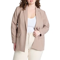 Eloquii Women's Plus Size The Fluid Crepe Longline Blazer