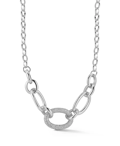 Rachel Zoe Gold Plated Bold Chain Link Necklace with Crystals