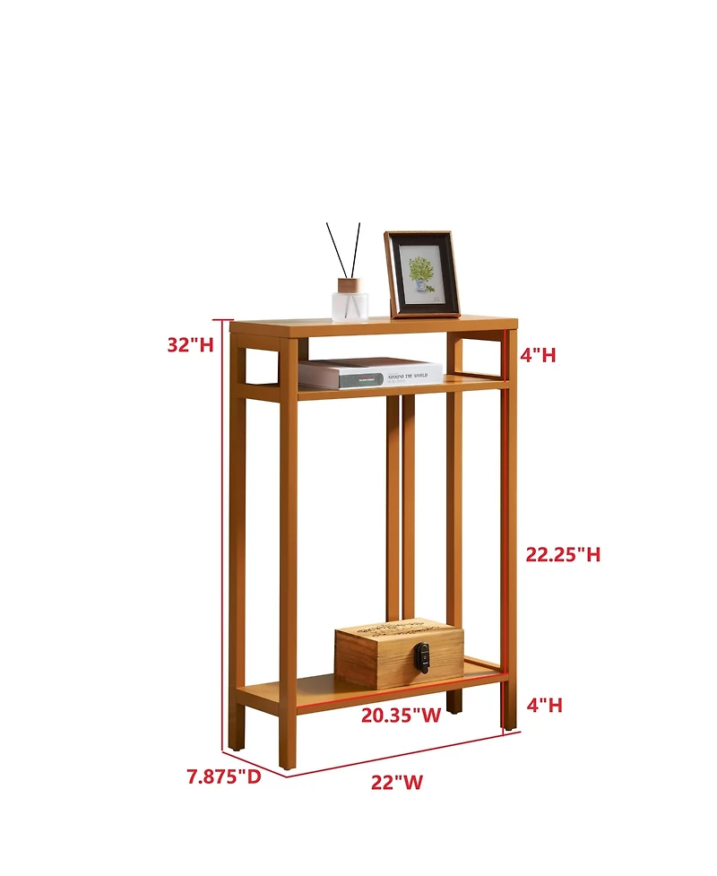 Kings Brand Furniture Bisbee Wood Console Table with 2 Open Storage Shelves, Narrow & Minimalist Sofa Table, Entryway Perfect for Hallway, Behin