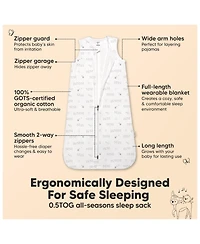KeaBabies 2-Pack Snooze Baby Sleep Sacks, Cotton Wearable Blanket, Soft Toddler Sleeping Bag, Smooth Zipper