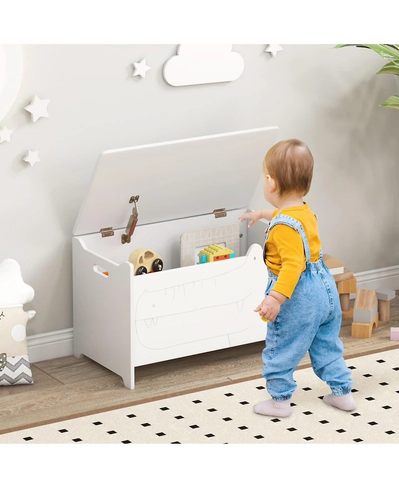 Kids Toy Box with Safety Hinge for Secure Storage and Easy Access to Toys